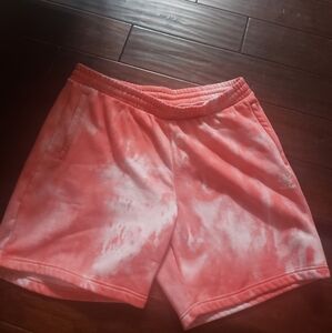 NWOT Women Coral & White Adidas Tie Dye Sweat Shorts